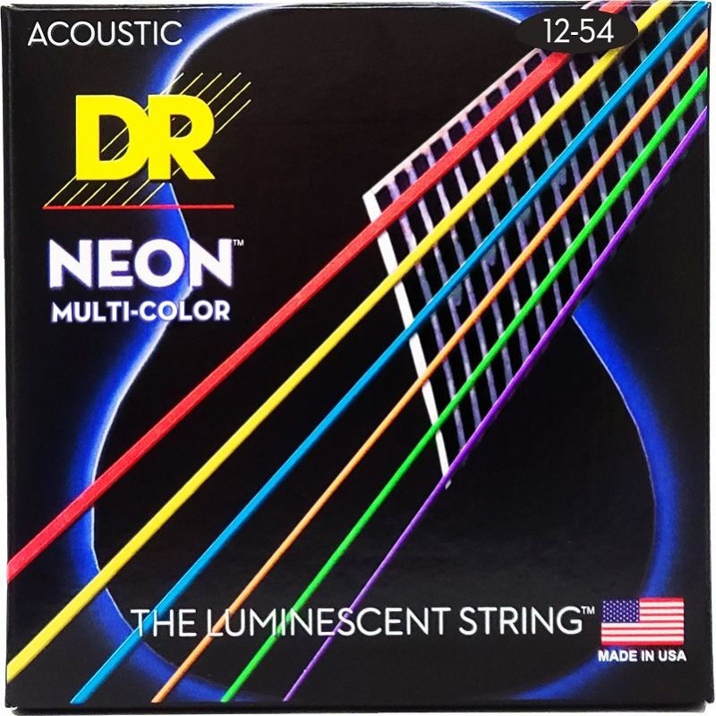 Набор струн DR Strings NEON Multi-Color Acoustic - Light (12-54)